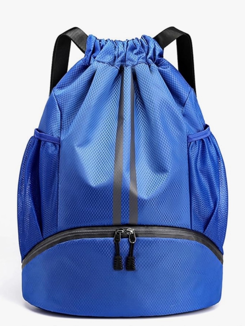 Unisex Qoosea Blue Drawstring Backpack Sports Gym Bag